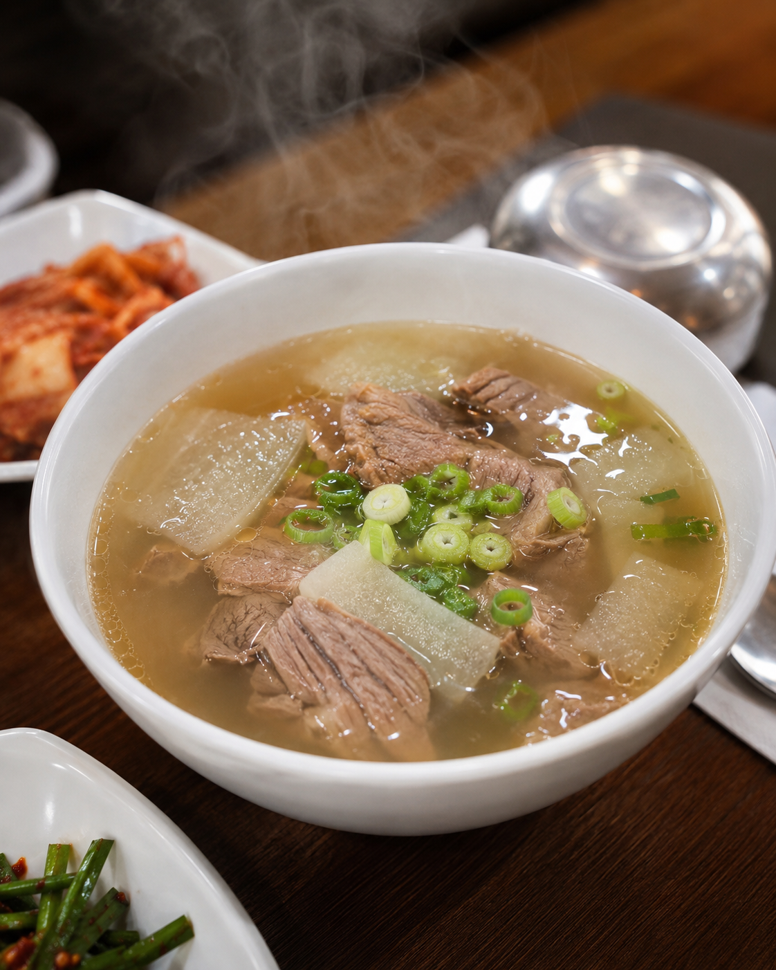 국물요리 김이 살아있는 대표 사진, 찌개, 국밥, 라멘처럼 뜨거움이 팔리는 메뉴용. — 결과 이미지 3/3