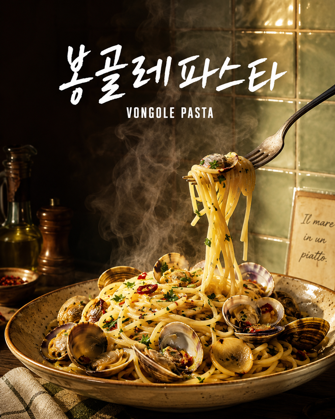 미감 포스터, 메뉴를 모던 이탈리안 비스트로 광고 포스터로 (4:5). — 결과 이미지 2/4